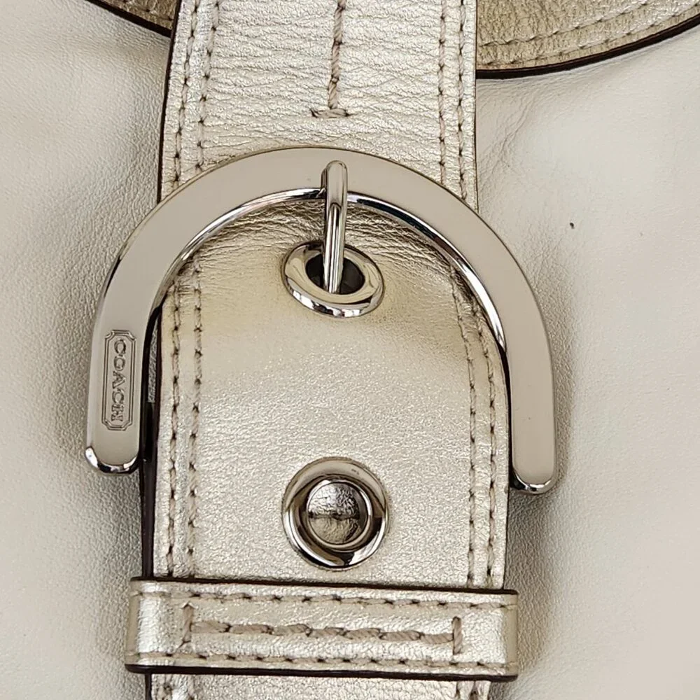 Coach Soho Cream & Gold Leather Shoiulder Bag Purse